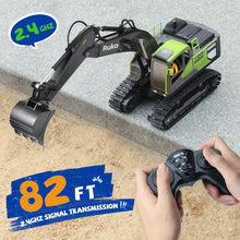 Load image into Gallery viewer, Remote Control Excavator Toys for Boys, 2.4Ghz RC Construction Vehicles with Metal Shovel &amp; Simulated Lights Gift for Kids

