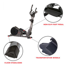Load image into Gallery viewer, Sunny Health &amp; Fitness Programmable Electro-Magnetic Elliptical Machine - Silver
