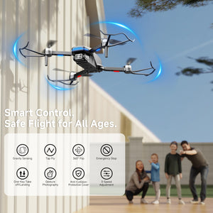 Drone with Camera 4K for Kids Adults, Brushless Motor Mini Foldable RC Drones with Propeller Guards for Beginners, One Key Take Off/Land