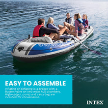 Load image into Gallery viewer, INTEX Excursion 5-Person Inflatable Fishing Boat River Raft Set with Oars
