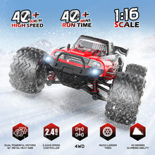 Load image into Gallery viewer, 1:16 Scale All Terrain RC Car, 4x4 High Speed 40 KPH RC Truck, 2.4Ghz Remote Control Truck with 2 Batteries
