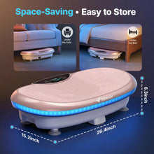 Load image into Gallery viewer, MERACH Vibration Plate Exercise Machine, 4D Whole Body Workout Vibrating Platform for Lymphatic Drainage Weight Loss Muscle Activation, Home Fitness Equipment with Bluetooth Light Pull Cord

