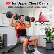 Load image into Gallery viewer, NICEPEOPLE Adjustable Weight Bench for Home Gym up to 6.5'', 660LBS Capacity Workout Bench with 10 Backrests for Chest Shoulders Arms, Compact and Foldable Strength Bench Small Space Apartment Room

