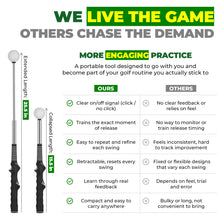 Load image into Gallery viewer, FODESAN Retractable Golf Swing Trainer, Training Aid with Grip Trainer, Swing Mechanics for Beginners &amp; Tempo Training for Advanced, Click Feedback, Muscle Training, Indoor/Outdoor
