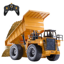 Load image into Gallery viewer, Top Race RC Remote Control Dump Truck Toy | 11&quot; x 5.7&quot; | Alloy Metal and Plastic 4WD with Heavy Rubber Tires - 2.4Ghz
