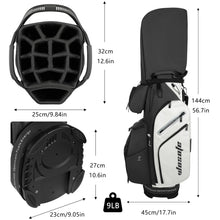 Load image into Gallery viewer, wosofe 14-Way Golf Cart Bag, Waterproof PU Leather, Black/White Sporty
