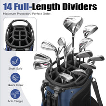 Load image into Gallery viewer, Findway 14 Way Golf Stand Bag [Upgrated Generous Space] Lightweight Golf Bag with Stand, Durable Golf Club Bag with Padded Dual Strap &amp; Rain Cover for Men and Women
