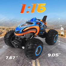 Load image into Gallery viewer, 1:16 Remote Control Car, 2.4 GHz All Terrain Remote Control Monster Truck, RC Truck 2 Rechargeable Batteries for 80 Mins Play
