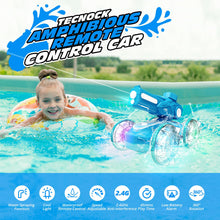 Load image into Gallery viewer, Amphibious Remote Control Car Boat for Kids, 2.4GHz 4WD Water Squirt RC Stunt Car with LED Lights, 45-Minute Playtime
