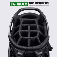 Load image into Gallery viewer, Findway 14 Way Golf Stand Bag, Lightweight Golf Bag with Stand for Men Women, Golf Club Carry Bag with Dual Strap, Full Length Dividers, Multiple Pockets, Golf Ball Holder, Rain Cover Hood
