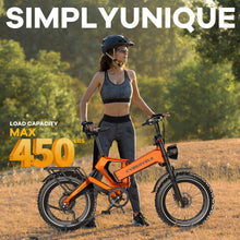 Load image into Gallery viewer, Cybervelo 1000W(Peak 2000W) Folding Electric Bike for Adults,35MPH 100Mile,48V 25Ah Removable Battery,20&quot; x 4.0 Fat Tire
