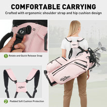 Load image into Gallery viewer, KeyOpen Lightweight Golf Stand Bag, 14 Way Golf Bags with Full Length Dividers for Men Women, Encrypted 900D Weather-Proof Club Carry Bag with Ergonomic Dual Strap, Cooler Pockets, 9 Pockets, Pink
