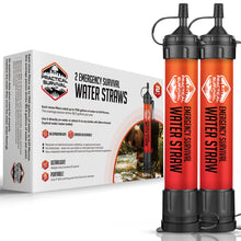 Load image into Gallery viewer, Practical Survival Reusable Emergency Water Filter Straws, 2-Pack
