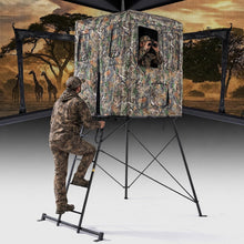 Load image into Gallery viewer, 5FT Hunting Stand with Blind, 1-2 Man 4' x 4' Platform Deer Stand Tripod
