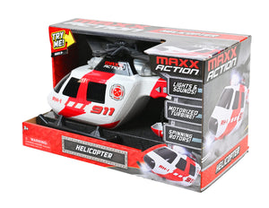 Action Large Helicopter - Lights and Sounds Vehicle with Motorized Turbine and Spinning Rotors