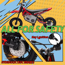 Load image into Gallery viewer, 36V 350W Electric Dirt Bike for Kids 8-14, Up to 16MPH Off-Road Electric Motorcycle with Explosion-Proof Tires - Red
