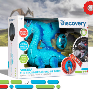 Discovery Kids RC Dragon Smoke, Large Dinosaur Toy w/Actual Smoke Breath, Wing-Flapping, Roaring, Light-Up, Realistic Sound