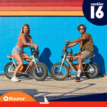 Load image into Gallery viewer, 36V Electric Minibike with Retro Style, Up to 15.5 MPH, Up to 11.5 Miles Range, Wide, Rugged 16&quot; Air-Filled Tires, Tan
