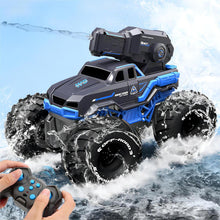 Load image into Gallery viewer, 1:16 4WD Remote Control Monster Truck All Terrain Amphibious RC Car Boat with Water Spray Gun Two Batteries Waterproof
