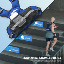 Load image into Gallery viewer, ZELUS Weighted Vest for Men and Women, Adjustable Body Weight Vest Exercise Set for Workouts, 4-10lb/11-20lb/20-32lb with 6 Ironsand Weights for Cardio Strength Training Walking Jogging, 11-20lb. Blue

