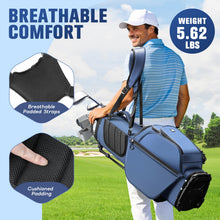 Load image into Gallery viewer, RIOROO 5 Way Golf Stand Bag with Full Length Dividers, Lightweight Golf Bag with Rain Cover, 6 Zippered Pockets &amp; Cooler Bag, Breathable Straps
