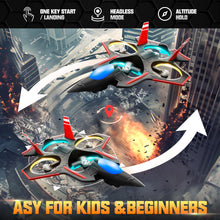 Load image into Gallery viewer, Brushless RC Plane with Camera | 2.4GHZ Remote Control Airplane, 6-axis Gyro Drones for Kids, RC Helicopter, 360°Flip Jet Fighter
