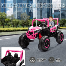Load image into Gallery viewer, 24V XL 2 Seater Ride On Car for Kids, 4WD/2WD Switchable Off-Road Utv w/Remote Control, Pink
