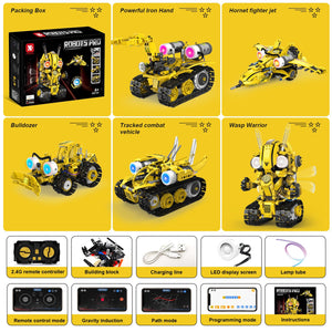 5 in 1 STEM RC Robot Building Kit, 673PCS Remote & App Controlled Jets Building Blocks Set, Robotic Technic Creative Toys