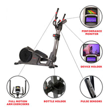 Load image into Gallery viewer, Sunny Health &amp; Fitness Programmable Electro-Magnetic Elliptical Machine - Silver
