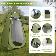 Load image into Gallery viewer, Portable Camping Shower,Upgraded Extra Large Pop Up Privacy Tent Kit with LED Light and Foldable Toilet, 6000mAh LCD Screen Shower Pump, 5.3 Gallons Bucket, Outdoor Shower for Hiking, Travel, Car
