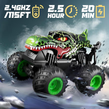 Load image into Gallery viewer, Monster Truck Toys - Remote Control Monster Truck with Light &amp; Music, Dinosaur Toys for Kids, 1:20 Scale RC Truck

