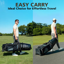 Load image into Gallery viewer, Golf Travel Bags for Airlines with Wheels, Hard Case Top and 1680D Heavy Duty Oxford Protect Golf Clubs, Lightweight and Easy to Maneuver, Black and Khaki
