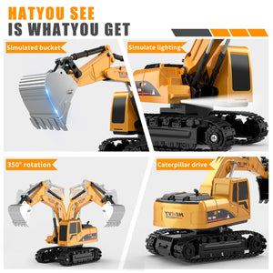 RC Excavator and Dump Truck Playset - RC Construction Vehicle Toys for Toddlers 6-12 Years Old, Children's Day Gift