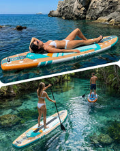 Load image into Gallery viewer, SOLAVERO 11'6" Inflatable Stand Up Paddle Board Supports 550 lbs - Extra Wide Stable Design with Non-Slip EVA Deck, SUP with Premium Accessories for Adults &amp; Youth
