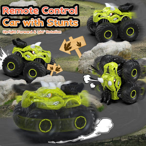 Remote Control Car, 2.4GHz Monster Trucks for Boys Girls with Light, Sound & Spray, Stunt Car Toys
