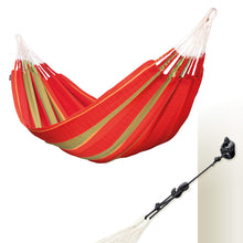 Load image into Gallery viewer, LA SIESTA Flora Classic Cotton Hammock &amp; CasaMount - Indoor/Outdoor Extra Large 2 Person Double Hammock - King, Chili

