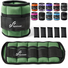 Load image into Gallery viewer, Sportneer Adjustable Ankle Weights 1 Pair 2 4 6 8 10 Lbs Leg Weight Straps-Olive

