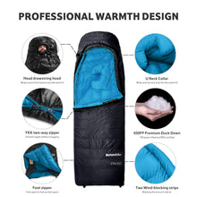Load image into Gallery viewer, Naturehike 0 Degree Ultralight Down Sleeping Bag for Adults, 650FP Backpacking Cold Weather Sleeping Bag with RDS Down, 28.9℉ for Camping, Hiking, 2025 Model
