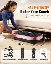 Load image into Gallery viewer, Vibration Plate Exercise Machine for Weight Loss and Lymphatic Drainage - 330lb Vibrating Platform for Home Gym Workout, Full Body Shaker Pilates Equipment with 2 Bands for Women and Men - Pink
