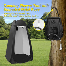 Load image into Gallery viewer, Portable Camping Bathroom Shower Tent Kit, Outdoor Pop Up Privacy Changing Tent with 5 Gallon Shower Bag-(Nozzle Upgraded)(Black)
