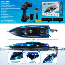 Load image into Gallery viewer, Velocity Pro LED RC Boat- Remote Control Boats for Adults and Kids, Underwater Speed Racing Mini RC Toy for Pools and Lakes, LEDs
