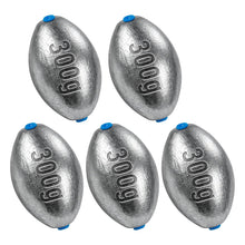 Load image into Gallery viewer, Alwonder Egg Sinkers Fishing Weights, Oval Lead Fishing Weights Sinkers Bass Fishing Casting Egg Sinker Saltwater Freshwater Weight Terminal Tackle 10oz - 5pcs
