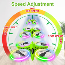 Load image into Gallery viewer, Dwi Dowellin Mini Drone for Kids Crash Proof LED Night Lights One Key Take Off Landing Flips RC Remote Control Small Flying Toys Drones for Beginners Boys and Girls Adults Nano Quadcopter, Green
