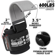 Load image into Gallery viewer, Weight Lifting Hooks Heavy Duty (Gray, Men-Wrist Size Large)
