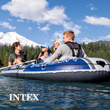Load image into Gallery viewer, Intex Excursion 4-Person Inflatable Fishing Boat River Raft Set with Oars
