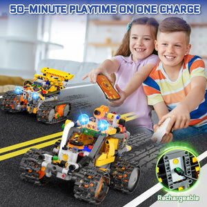 Bundle - 2 Items Robot Kit Building Toy, Rechargeable APP & Remote Control Robotics Kit for Kids Ages 8-12, STEM Coding Robots Toys