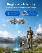 Load image into Gallery viewer, Mini Drone with HD FPV Camera, Beginner Friendly RC Quadcopter for Teens Adults, 90° Tilt Lens, Altitude Hold, One Key Takeoff, 3D Flips, 3 Speed Modes, 2 Batteries 25 Mins Flight, Indoor Outdoor Gift (Gray)
