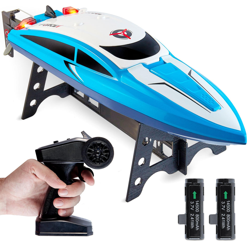 Blue Fast RC Boat- Remote Control Boats for Adults and Kids, Underwater Speed Racing Mini RC Boats for Pools and Lakes, 2.4GHZ Transmitter