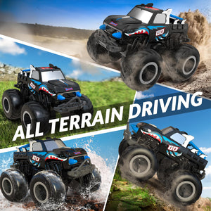 Amphibious Remote Control Car 2.4 1:20 GHz All Terrain Off-Road RC Car Pool Toys Remote Control Boat Gifts for Kids Boys Blue