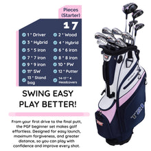 Load image into Gallery viewer, PGF T21 Ladies' Complete Golf Club Package Set [17-Piece][Blackpink][Hand: Right] [Length: Standard]
